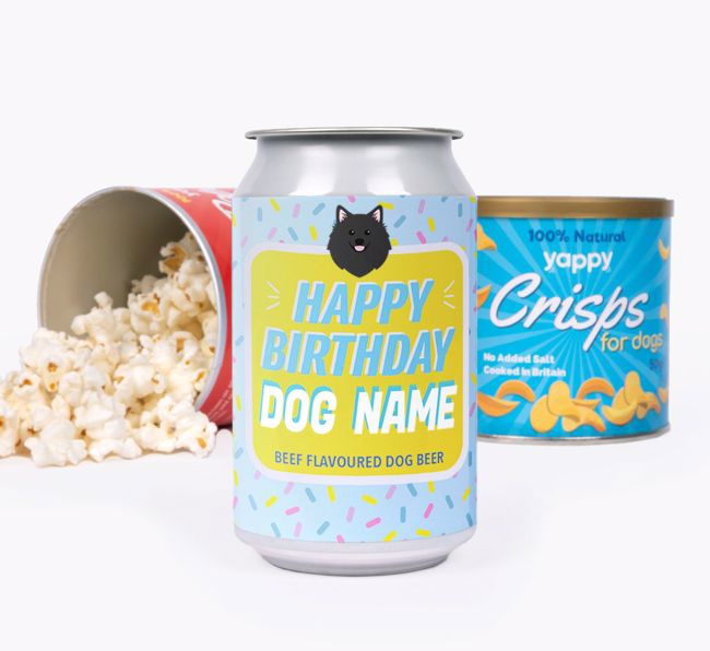 'Happy Birthday Sprinkles' - Personalised {breedFullName} Beer Bundle